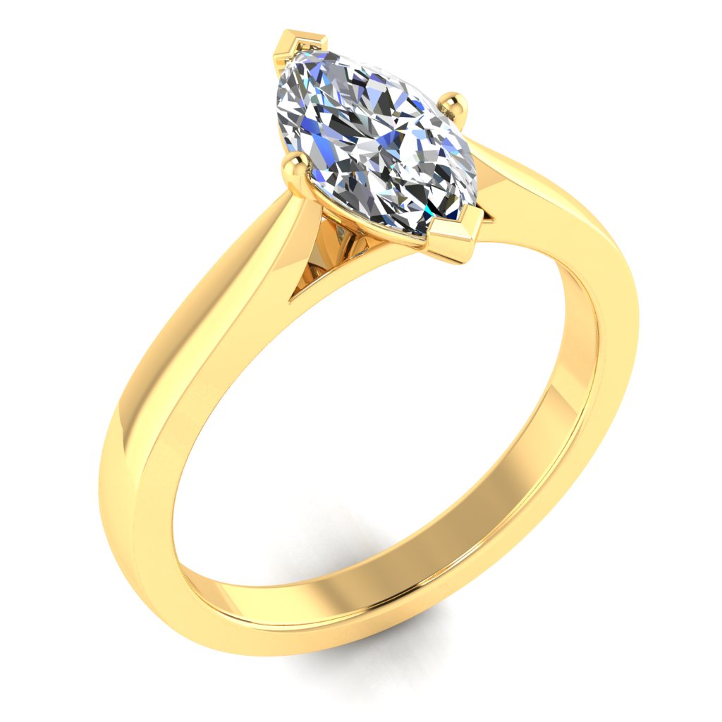 Marquise Solitaire Yellow Gold Ring | LGM