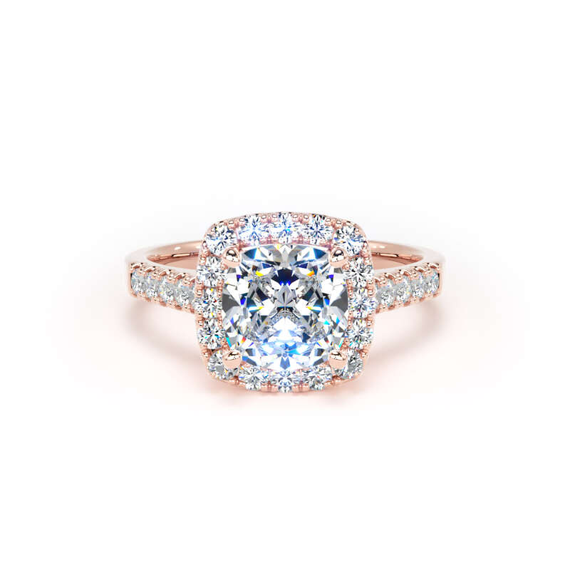 Halo Ring | Rose Gold, Cushion Diamond | SMC CHS01