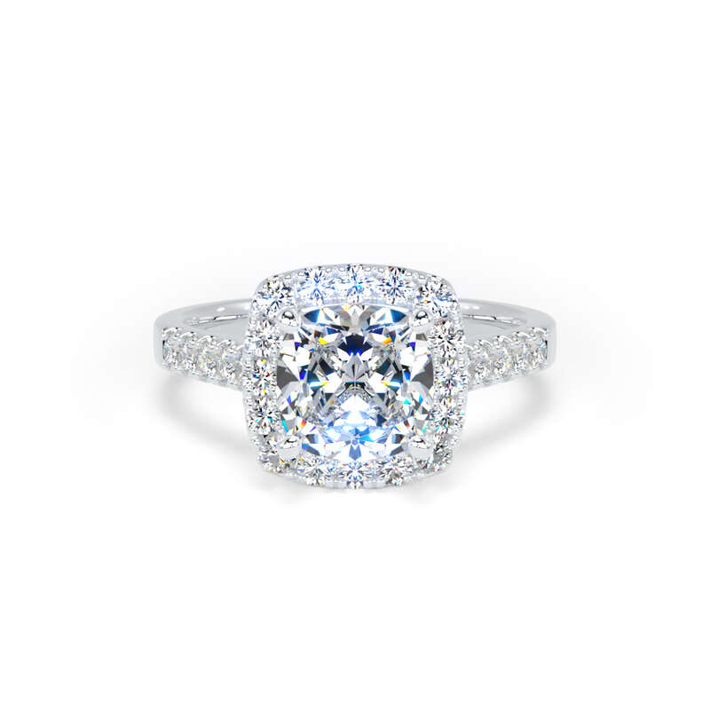 Halo Ring | Platinum, Cushion Diamond | SMC CHS01
