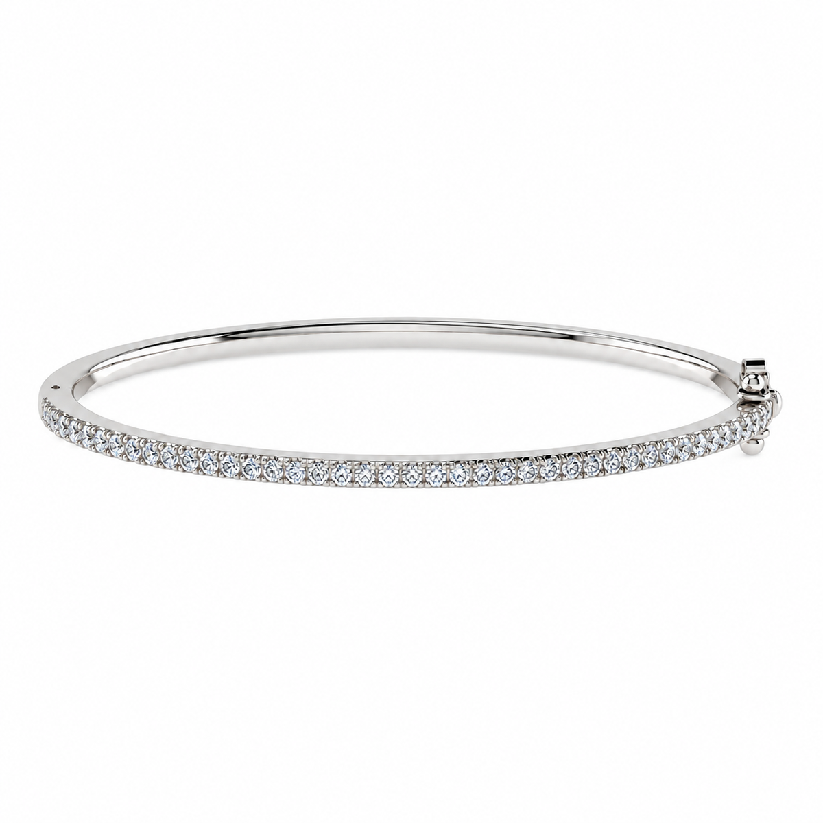 Round Diamond Bangle | Hinge & Clasp Claw Set | BG1001