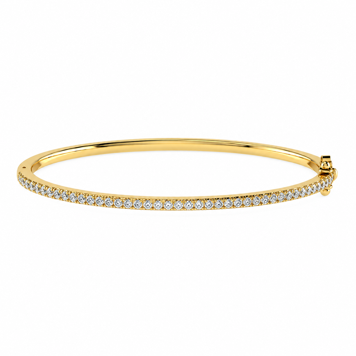 Round Diamond Bangle | Hinge & Clasp Claw Set | BG1001