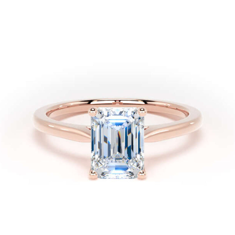 Emerald Cut Diamond Engagement Ring, Solitaire | EPP01