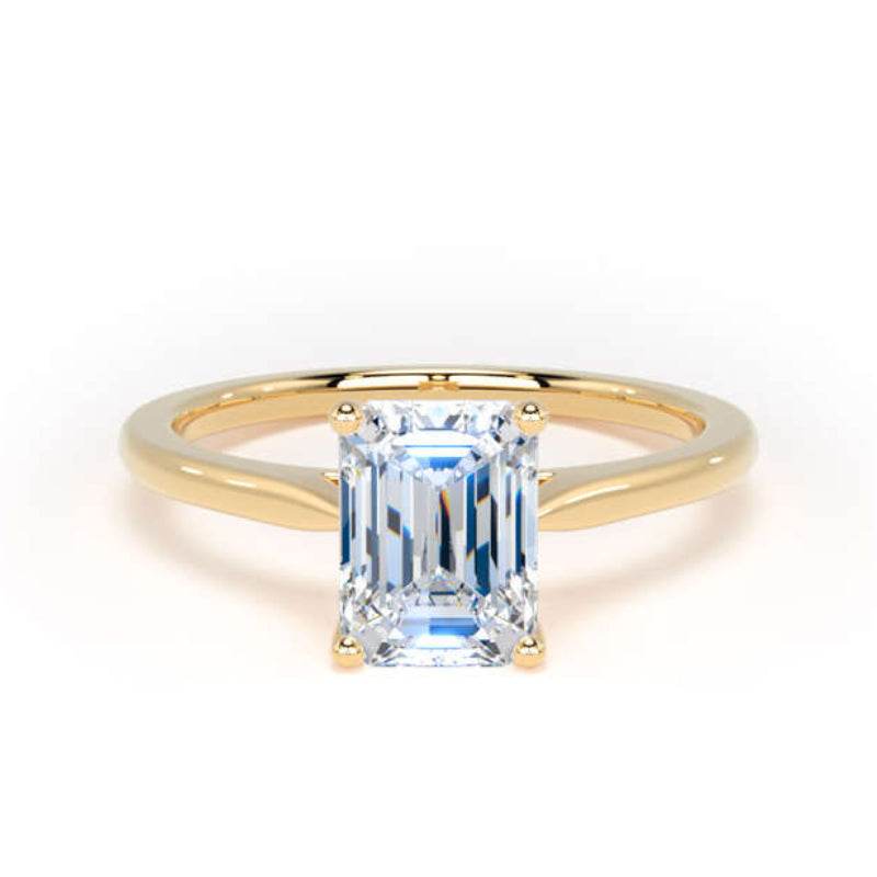 Emerald Cut Diamond Engagement Ring, Solitaire | EPP01
