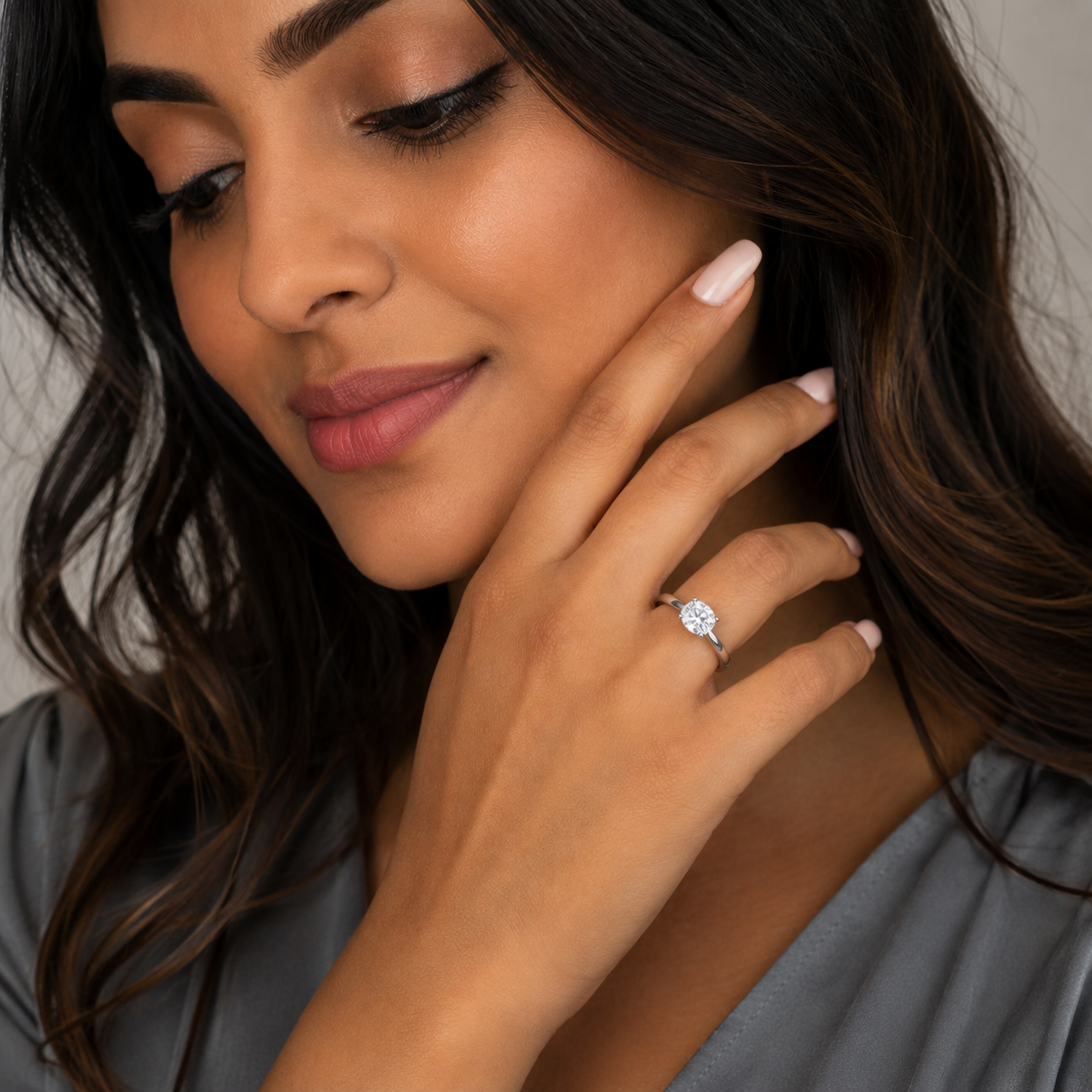 Oval Diamond Engagement Ring, Landscape Set Solitaire | RX12085