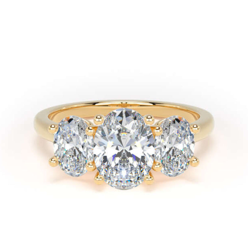 Oval Diamond Engagement Ring, Claw Set Trilogy | M3O04