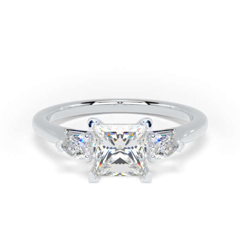 Princess & Pear Diamond Engagement Ring, Trilogy | M3P01