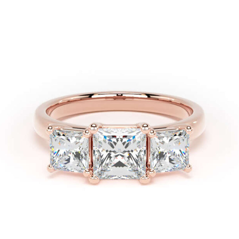 Princess Diamond Engagement Ring, Floating Head Trilogy | M3P02