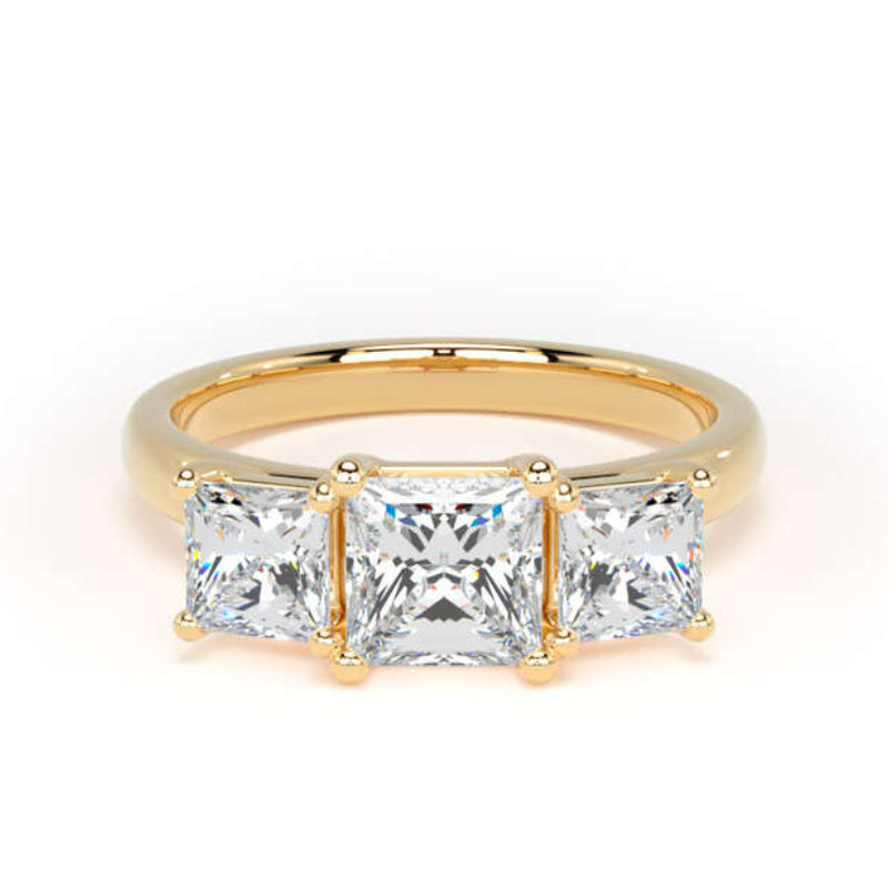 Princess Diamond Engagement Ring, Floating Head Trilogy | M3P02