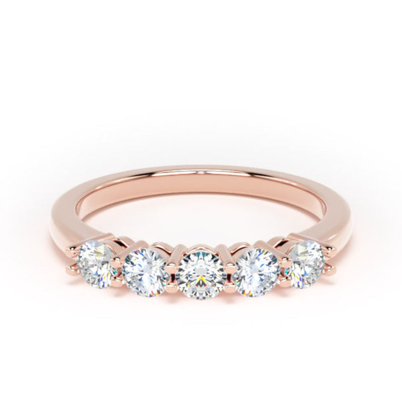 Round Diamond Engagement Ring, Shared Claw 5 Stone | M5R01
