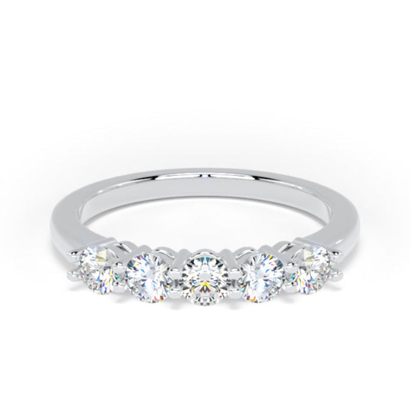 Round Diamond Engagement Ring, Shared Claw 5 Stone | M5R01
