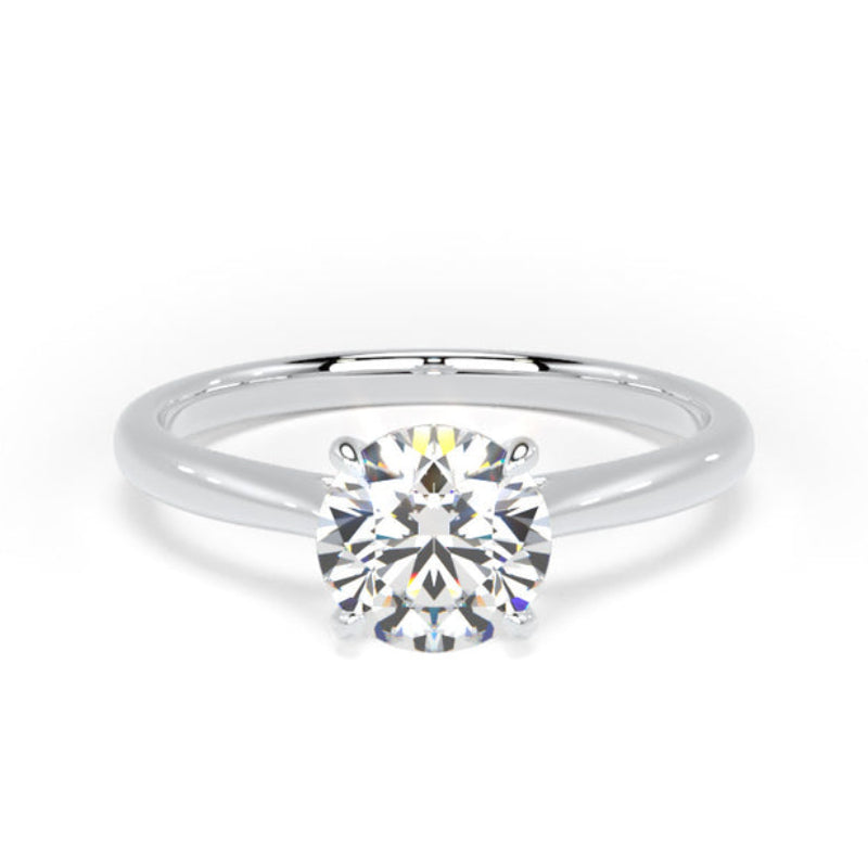 Round Diamond Platinum Ring, Talon 4 Claw Solitaire | SMR RPP08