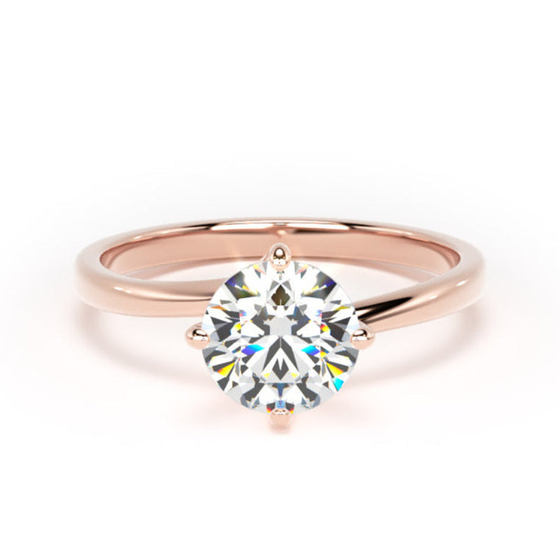 Round Diamond Engagement Ring, Bypass Solitaire | RPP01
