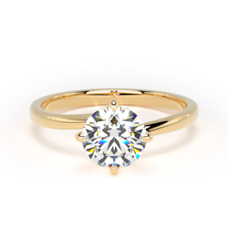 Round Diamond Engagement Ring, Bypass Solitaire | RPP01