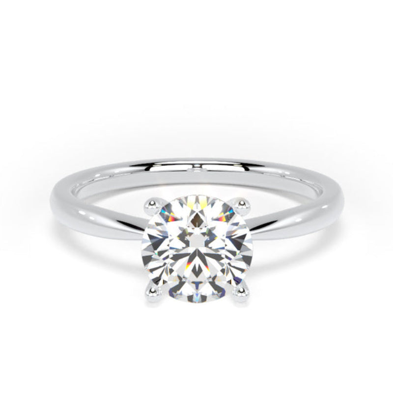Round Diamond Engagement Ring, Raised Open Gallery Solitaire | RPP03