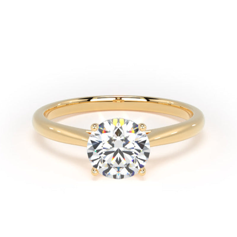 Round Diamond Engagement Ring, Cathedral Bar Solitaire | RPP04
