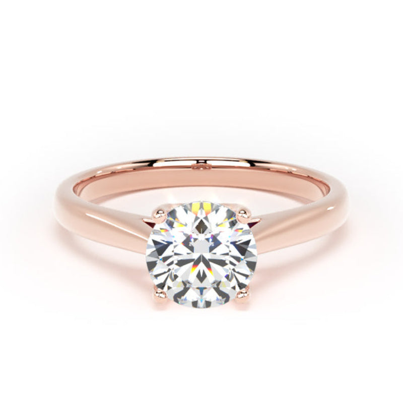 Round Diamond Engagement Ring, Cathedral Open Gallery Solitaire | RPP05