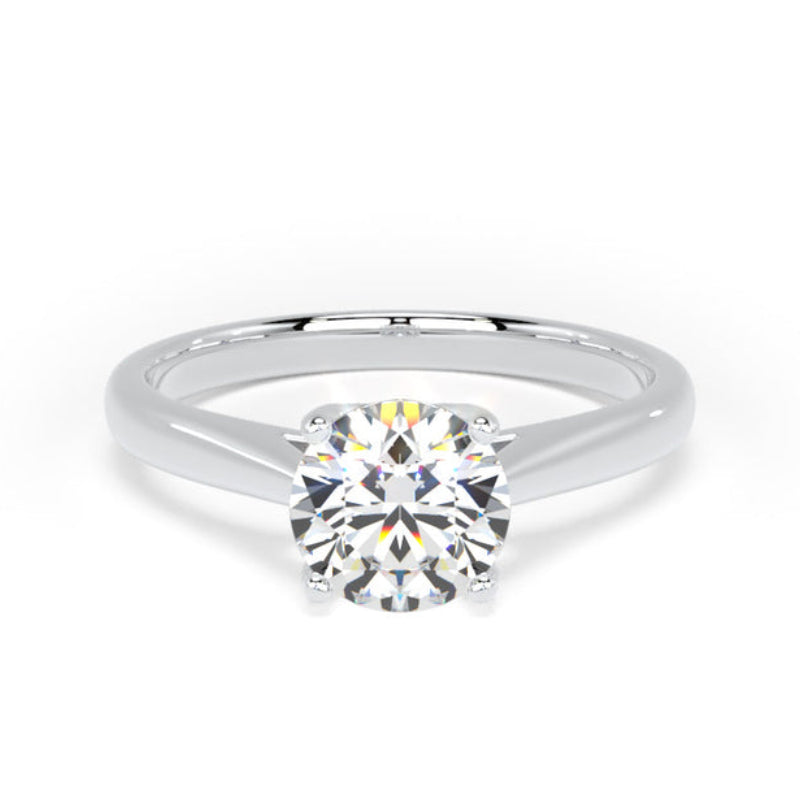 Round Diamond Engagement Ring, Cathedral Open Gallery Solitaire | RPP05