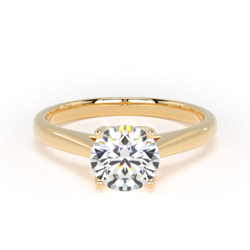 Round Diamond Engagement Ring, Cathedral Open Gallery Solitaire | RPP05