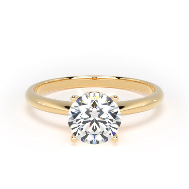 Round Diamond Engagement Ring, Lotus Head Solitaire | RPP06